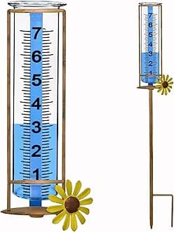Rain Gauge Outdoor, Freeze Proof Rain Gauges Outdoors Best Rated,7" Capacity Detachable Rain Guage with Stake for Yard,Lawn & Garden,Large Clear Number and Scale Rain Measure Gauge,Rain Water Meter