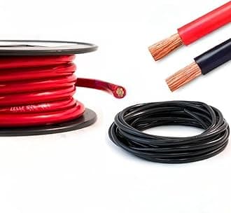 Hi-Flex Battery Cable 16mm² - 95mm² Black & Red PVC Heavy Duty Flexible Copper Welding Wire Starter Inverter Cable (60mm, 415 Amps, Black, 1 Metre)