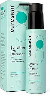 Cureskin Sensitive Pro Cleanser with Tucuma Butter & Apple Extracts for Sensitive Skin Face Wash, 3.38 fl oz (Pack of 1)