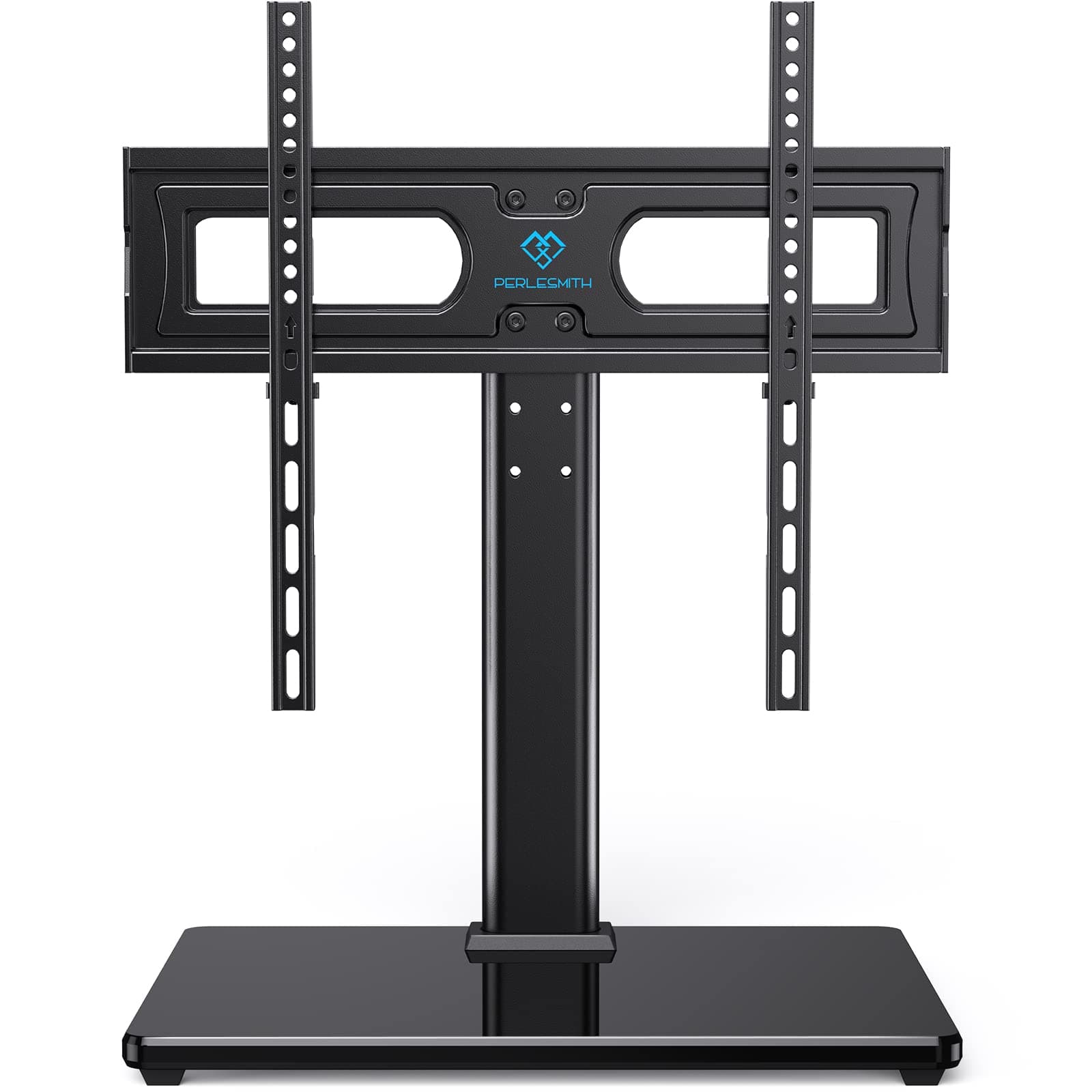 PERLESMITH Universal TV Stand Table Top TV Base for 32 to 65 inch LCD LED OLED 4K Flat Screen TVs-Height Adjustable TV Mount Stand with Tempered Glass Base,VESA 400x400mm,Holds up to 88lbs,PSTVS15