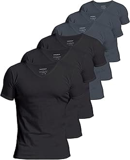 Men's Undershirts 100 Percent Cotton Underclothing Comfy V-Neck T-Shirts (4-Pack/6-Pack)