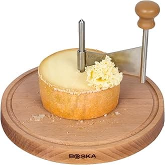 BOSKA Cheese Curler Amigo - Tete de Moine Curler - Original Cheese Curler - Girolle Curler - Cheese Flower - Wooden base