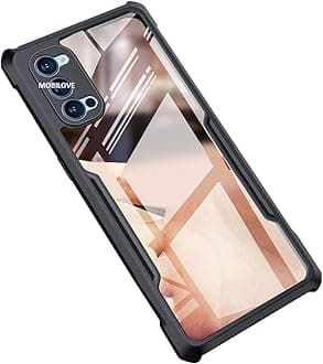 MOBILOVE Shockproof Crystal Clear Eagel Back Cover Case for Oppo Reno 5 Pro 5G | 360 Degree Protection | Protective Design | Hybrid Soft PC Anti Clear Gel TPU Bumper Case (Black)