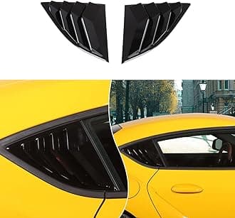Rear Side Window Louver Cover Compatible with Toyota Supra GR A90 A91 MK5 2019-2026, Side Window Louvers Air Vent Scoop Shades Trim Cover (Bright Black)