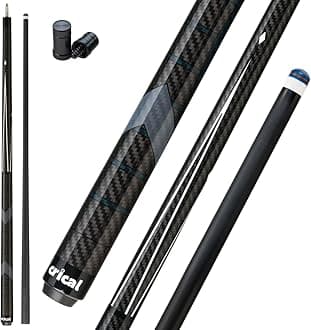 Carbon Fiber Pool Cue Stick 58" Billiard Cue Sticks Professional Low Deflection Pool Sticks with 3/8 * 8 Pin Joint and 12.5mm Tip