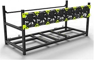 6/8 GPU Aluminum Stackable Open Air Mining Computer Frame Rig Ethereum Veddha (8GPU)
