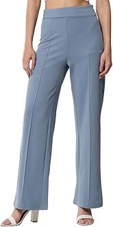 KOTTY Women Solid Polyester Blend Light Moss Green Trouser