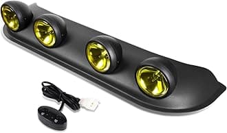Auto Dynasty Universal Roof Mounted Fog Light Assembly - Black Frame / Amber Lens
