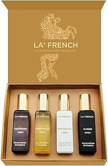 LA' French Oudh Perfume Gift Set 4 | Extra Long Lasting Oud Perfume Scent | Eau De Parfum | Adventure Oud | Romance Oud | Al Hisan | Oud Woody | Unisex Gift Set (20 Ml (Pack Of 4))
