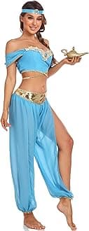 Arabian Princess Fairy Costume Set, Women Halloween Cosplay Dress up Outfit