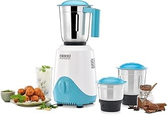 Rapidmix 500-Watt Copper Motor Mixer Grinder With 3 Jars And 2 Years Product Warranty & 5 Years Motor Warranty (Sea Green/White), 500 Watt