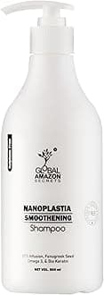 Global Amazon Secrets Nanoplastia Smoothening Shampoo, 500ml, BTX Infusion with Fenugreek Seed, Omega 3 and Bio Keratin, parabens free,sulfate free