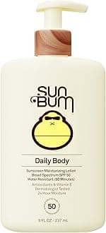 Sun Bum Daily SPF 50 Sunscreen Body Lotion - Broad Spectrum Moisturizing Sunscreen with Vitamin E - Vegan and Hawaii 104 Act Compliant (Without Octinoxate & Oxybenzone) - Dermatologist Tested - 8 oz