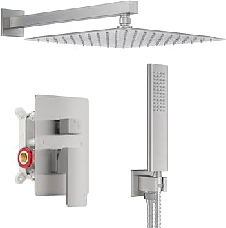 12 Inch Brushed Nickel Dual Function Shower System