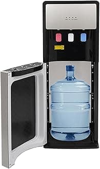 5 Gallon Water Dispenser, Bottom Loading Water Dispenser, Hot & Cold Water Cooler Dispenser with 3 Temperature Settings for Home, Offices, Kitchen (Silver Grey)