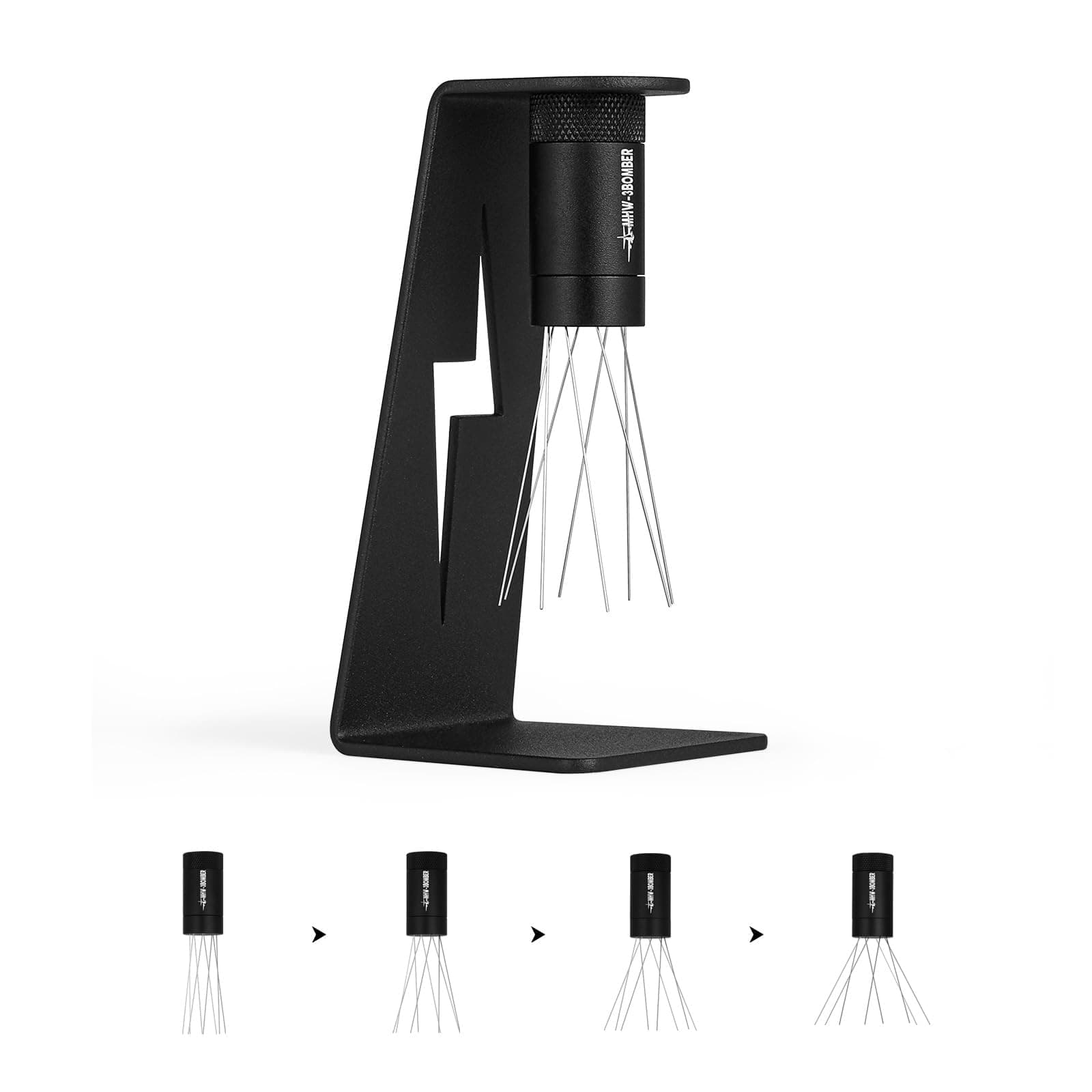 WDT Tool Espresso Distribution Tool with Magnetic Stand, Adjustable Needle Range, 0.4mm Stainless Steel Needles (8+6 Spare), Anti-Clumping Coffee Stirrer for 51/54/58mm Portafilter, T6126