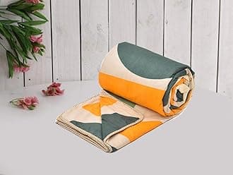 COZY FURNISH Super Soft Brushed Microfiber Cotton 3 Layer Breathable Single Dohar Lightweight Warm Bed Dohar 57X87(Inches) 144X220(CM) Flannel Dohar Throws for Bed| TC - 144, Orange