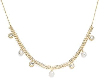 Gold Charm Pendent Choker Necklace for Woman, Boho Dainty Gemstone CZ Rhinestone Dangle Chain Necklaces Prom Fashion Jewelry Wedding Gift