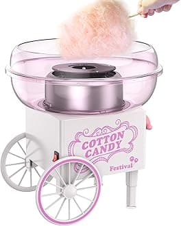 Cotton Candy Machine, Mini Cotton Candy Maker Machine for Kids with Sugar Scoop, Easy & Safe to Use, Purple Vintage Portable Candy Floss Maker for Birthday, Home, Party Gatherings, Christmas Gift