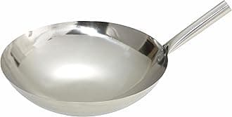 Winco Stainless Steel Nailed Joint Wok, 14-Inch