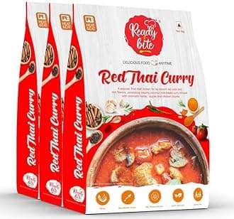 Ready 2 Bite Chicken Red Thai Curry (Pack of 3) Special Delicious Natural Instant Food Ready to EatFew Minutes Slow Cooked Heat | Microwaveable | Quick Meals | No Artificial Colour | No Preservative
