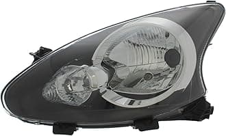 Replacement Headlight Assembly Electric Adjustment Black Inner Halogen Compatible With Toyota Aygo Mk1 Hatchback 2005-2015 For UK Passengers Side Left Hand