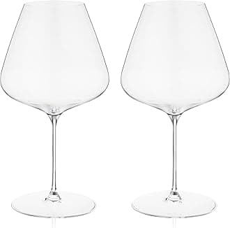 Definition Burgundy Wine Glasses Set of 2 – Large Bowl Red Wine Glasses for Pinot Noir & Burgundy – Lead-Free Crystal Stemware for Home Bar & Entertaining