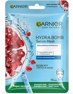Garnier Skin Naturals, Hydra Bomb, Face Serum Sheet Mask (Blue), 28g