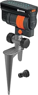 (18709-81) Up to 2300 sq ft - ZoomMaxx Adjustable Oscillating Sprinkler on Metal Step Spike for Watering Large Area Lawn, Yard and Garden. Quick Connect Included for Ease of Connection.