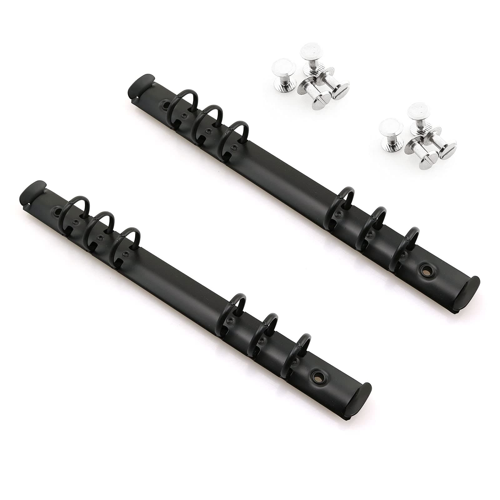 2pcs A5 Notebook 6-Hole Ring Binder Mechanisms 1.5cm Diameter S Size Black Metal Clip Ring Binder DIY Fill Paper Storage Folder Accessories