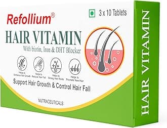 - Hair Vitamins with DHT Blocker, Biotin, Iron, Omega for Control Hair Fall, Hair Growth Supplements for Women & Men (30 Veg Tablets)
