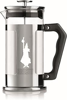 Preziosa coffee press, French press filter for coffee or tea, stainless steel body and borosilicate glass container, dishwasher safe, 350 ml, for 3 cups