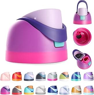 Replacement Lid for Owala Freesip, Compatible with Owala Cup 16oz 24oz 32oz 40oz, One Button Water Bottle Top Lid Replacement Accessory, Leakproof, BPA-Free (Purple Pink)