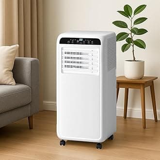 8000 BTU Portable Air Conditioner, Quiet 3-in-1 AC Unit for Room Up to 450 Sq.Ft with Dehumidifier, Fan, Cooling, Remote Control & 24H Timer | Compact Design for Bedroom, Apartment, Office
