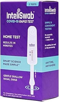 InteliSwab COVID-19 Rapid Test, 1 Pack, 2 Tests Total, Simple to Use at Home, 1 Minute Hands-On Time, FDA EUA Authorized, Designed and Developed in the U.S.A.