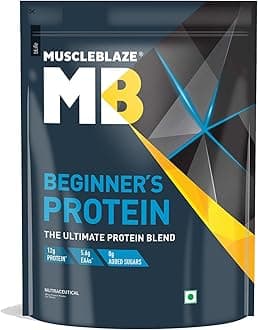 MuscleBlaze Beginner's Whey Protein Powder, Chocolate (2kg / 4.4lbs) | 12g Protein Per Scoop
