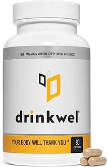 Drinkwel for Hangovers, Liver Support & Detox Multivitamin (90 Capsule)