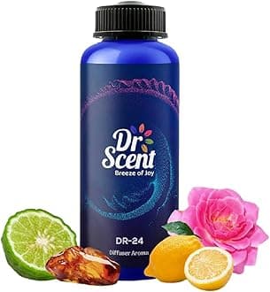 Dr Scent Diffuser Aroma Oil Dr.24 - Bergamot, Lemon, Aromatic Fresh, Rose Damascena, Geranium, Cypriol and Amber Fragrance | Made in UK | for Offices, Homes, Shops, Hotels & Lobbies (1000ml)