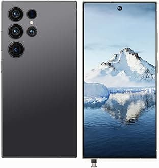 I25 Ultra 5G Unlocked Smartphone, 6.9" HD Screen, 16GB+512GB Android 14 Cell Phone, 8000mAh, 72MP+108MP Camera, Built in Pen, Dual SIM/Fingerprint Unlock/Face ID/GPS, Black