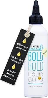 The Hair Diagram - Bold Hold Liquid Gold Reloaded - Glueless Lace Gel - Temporary Hold for Wigs and Hair Systems - Styling Agent for Baby Hairs - Non Toxic - Water Based Formula - 4oz