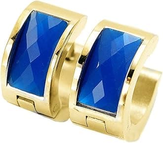 Jewelry Men's and Women's Muticolor Crystal Stainless Steel Studs Hoop Earrings