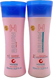 HonmaTokyo H-Brush Botox Volumizing & Straightening Treatment Set 150 ml (Step1 & Step2) Small size Hair Volumizing Treatment Made In Brazil