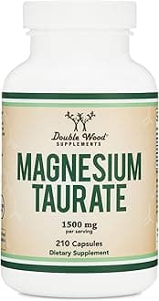 Double Wood Supplements Magnesium Taurate Supplement For Sleep, Calming, and Cardiovascular Support (1500mg, 210 Vegan Capsules) Made in USA, by Double Wood Supplements