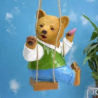 Hanging Sitting Bear Decor for Garden, Home, Gift