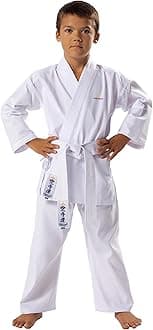 Youth & Kids Karate Uniform, Traditional White, Complete Training Gi with Belt (24)