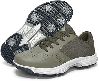 THESTRON Professional Golf Shoes for Men 7 Spikes Non-Slip Outdoor Golf Sport Training Sneakers Mens Comfortable Sport Shoes for Golfing Size 7-15
