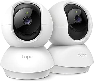 Tapo TP-Link 2K Pan/Tilt Security Camera for Baby Monitor, Dog Camera w/Motion Detection, 2-Way Audio, Siren, Night Vision, Cloud & SD Card Storage, Works with Alexa & Google Home, 2-Pack (C210P2)