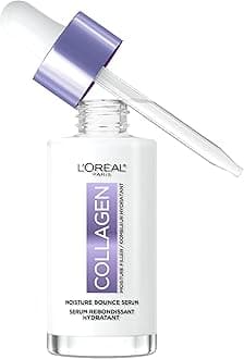 L'Oreal Paris Collagen Moisture Filler Moisture Bounce Face Serum, Glow Serum with Collagen, Glycerin, and Squalane for Bouncy, Radiant, Hydrated Skin, Includes Sample