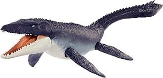 Mattel Jurassic World HNJ57 Dominion Mosasaurus Dinosaur Action Figure, 70 cm Tall with Movable Joints, Physical & Digital Game, Dinosaur Toy for Children from 4 Years