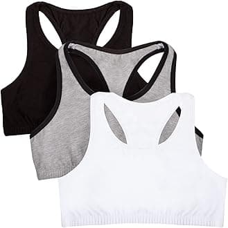 Girls' 3 Pack Cotton Built -Up Stretch Sports Bra in Everyday Colors